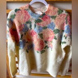 Sézane Malory Floral Jumper with Gold Flecks XS